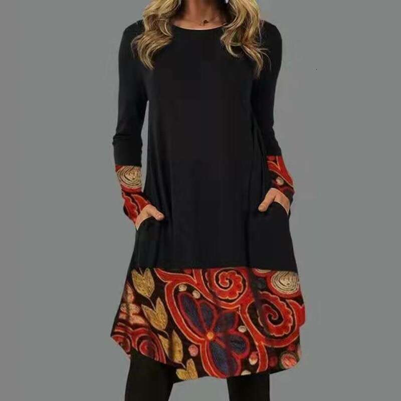 New version of European American ethnic style fashionable spring and autumn skirt 2024 new casual fashion trend clothing