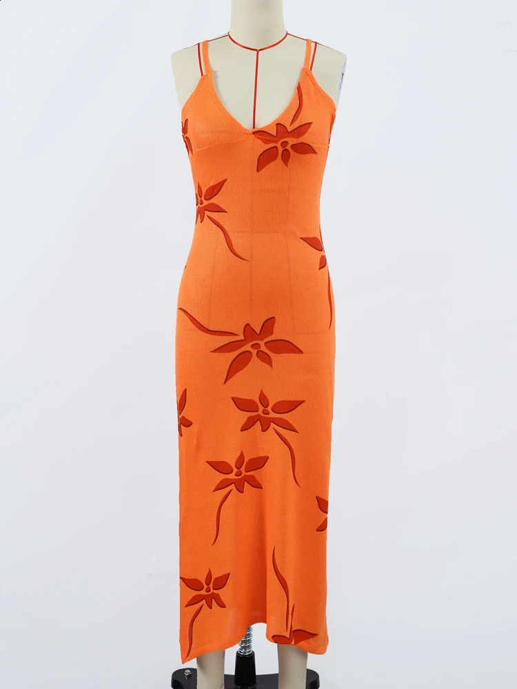 Jacquard Embroidery Sling Women Long Dresses Beach V-neck Hip Package Sleevelss Female Dress 2025 Spring Summer Chic Lady Robe 250207