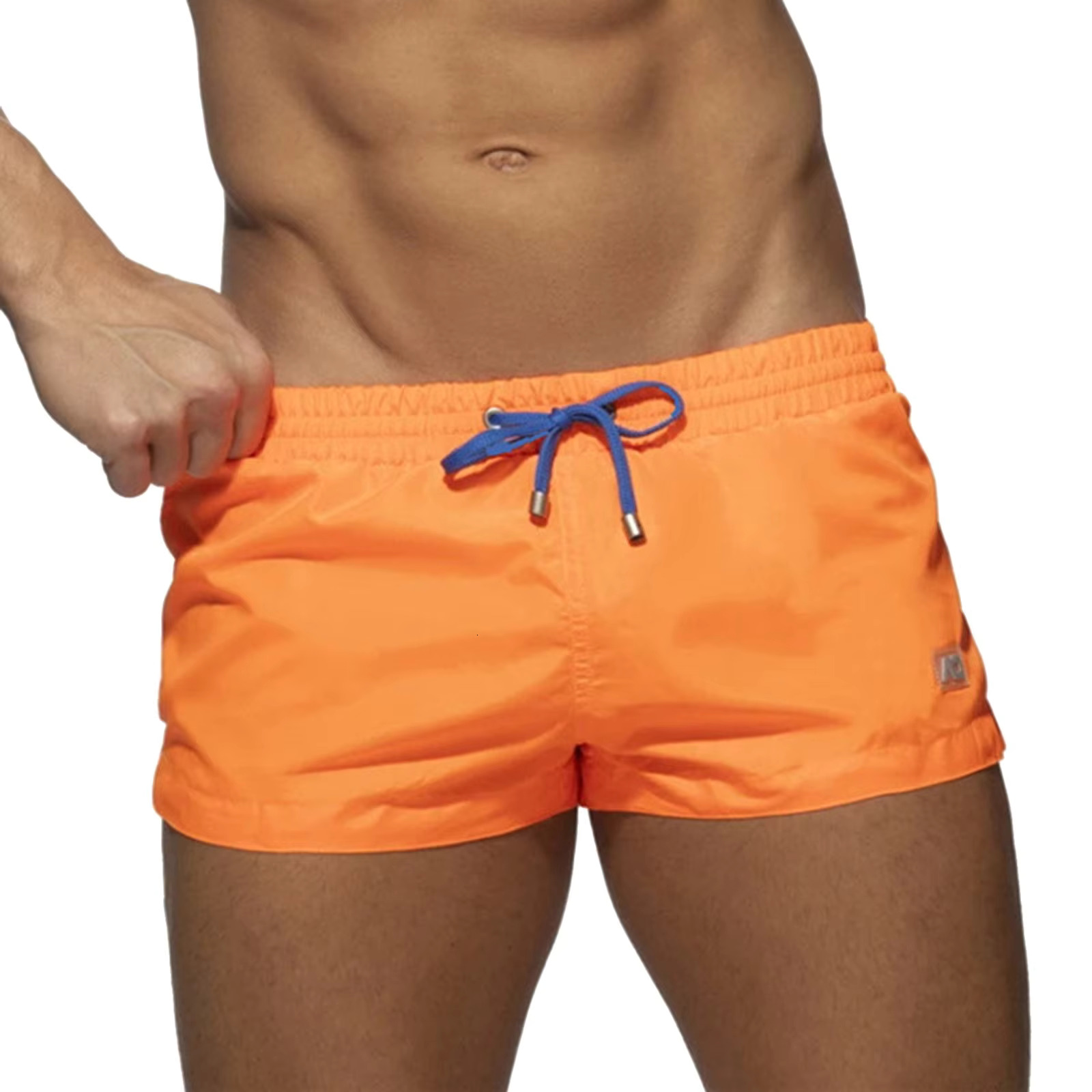 Men's Spring And Summer Ultra Solid Color Elastic Waistline Pants Casual And Comfortable Mini Beach Shorts