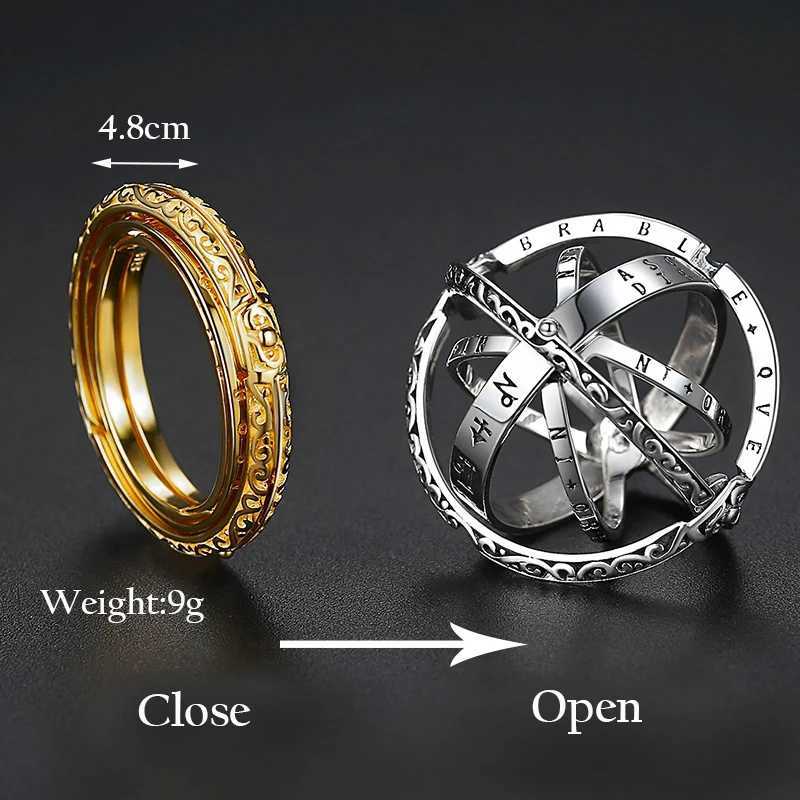 Fashion Openable Astronomical Ball Ring Rotate Sphere Cosmic Planet Choker Rings Couple Ring For Men Women Jewelry Creative Gift W250207