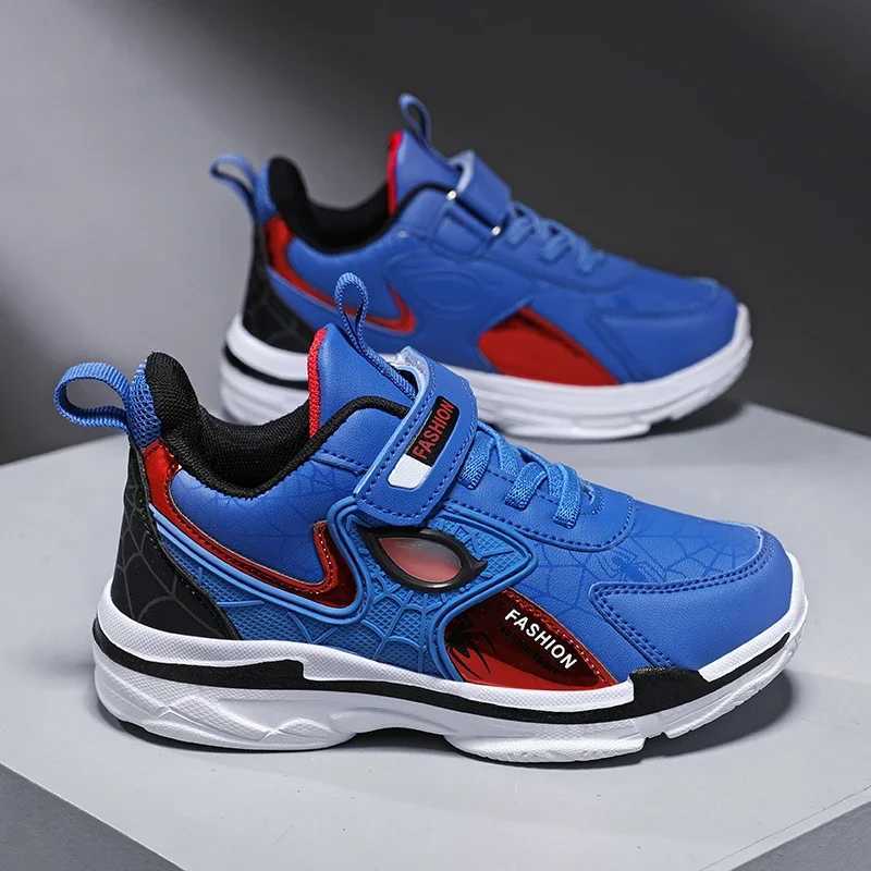 Brand childrens spider sports shoes boys waterproof sports shoes outdoor anti slip tennis shoes lightweight and casual running shoes W250207