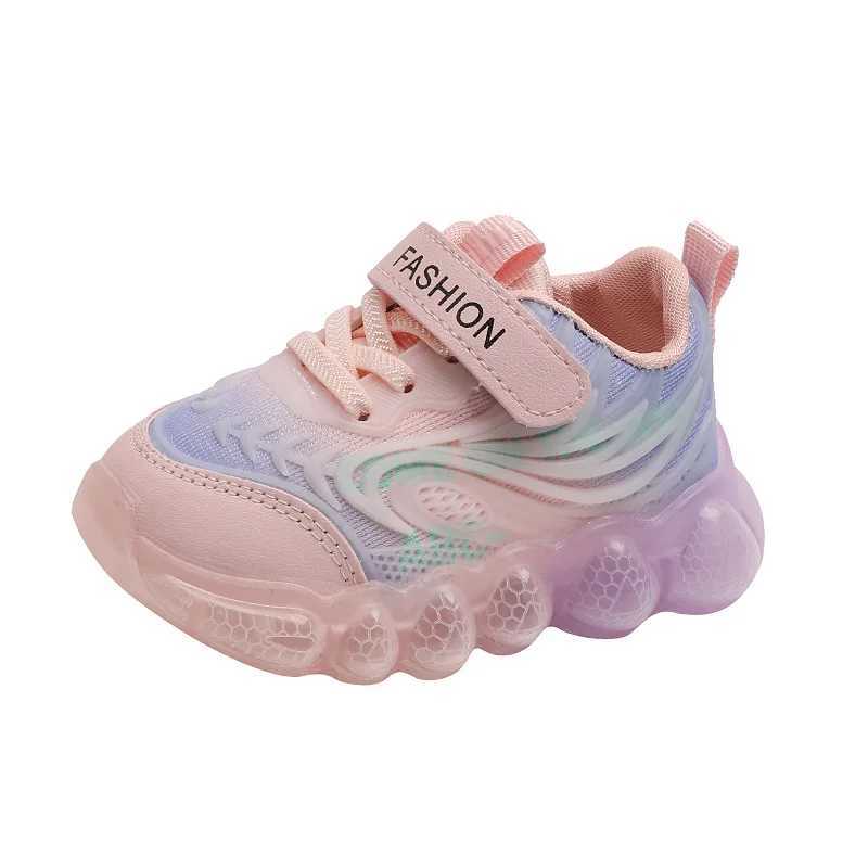 Spring And Autumn Girls Light-up Shoes Childrens LED Shiny Lights Sneakers Little Kids Glowing Light Sneakers Kids Casual ShoesXJ250207