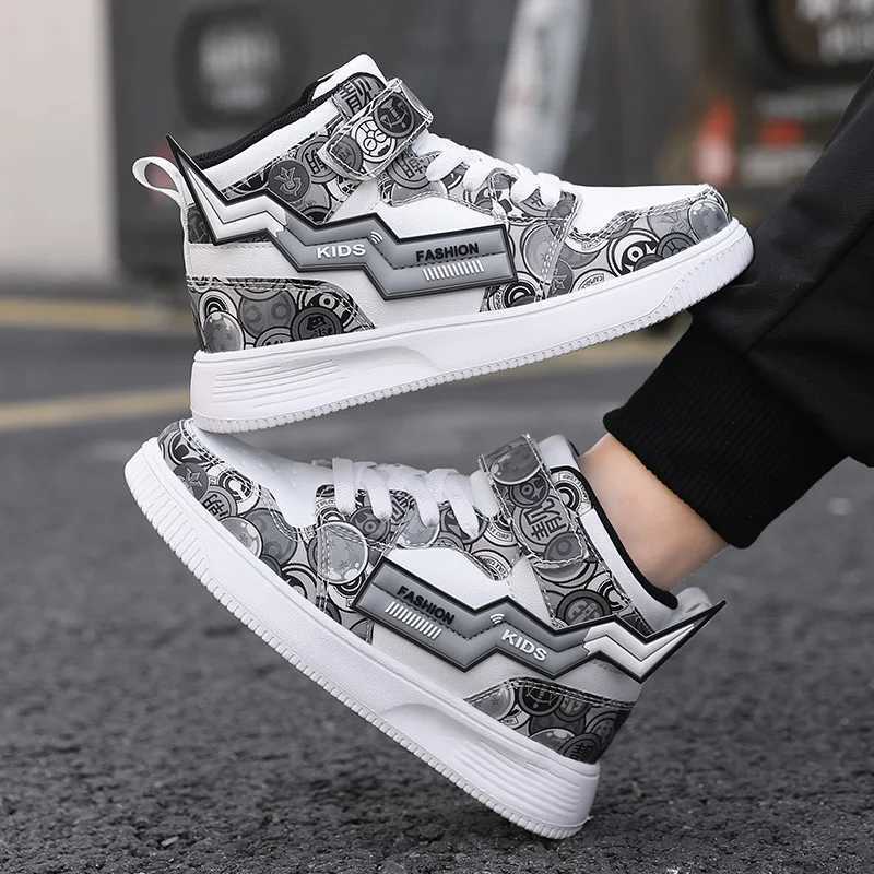 Winter Warmth Childrens Casual Shoes Light Soft Sold Rebound Fashion Board Shoes High Top Wear-resistant Sports Shoes for Kids W250207