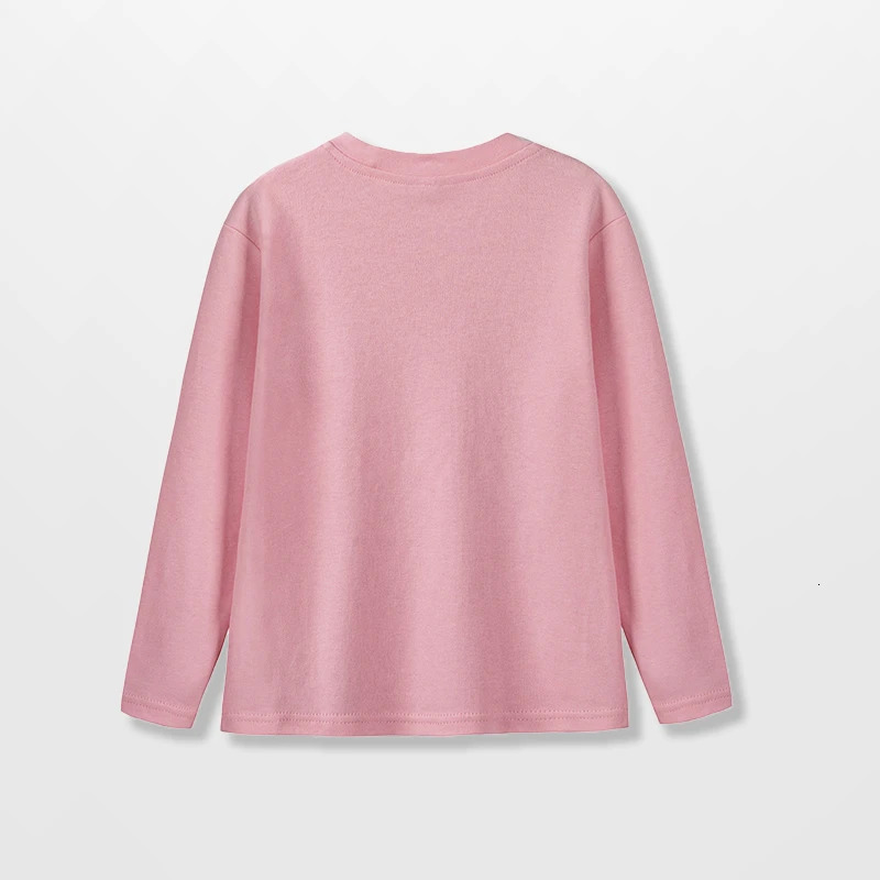 Youth Long-Sleeve T-Shirt 100% Cotton Solid Boys Girls Active T Shirts Essential Tops Undershirts Children Basic Tee 1-14 Yrs 250207