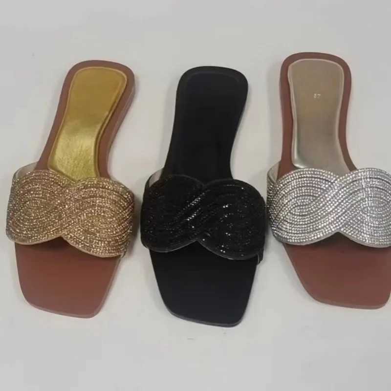 Ladies Flat Slippers Leisure Beach N-slip Womens Shoes 2024 Summer New Outdoor Luxury Brand Designer High Quality FootwearXJ250207