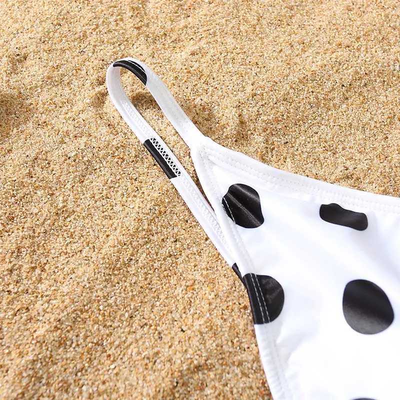 Mommy and Me Cute Dot Swimsuit Bikini for Family Mother Daughter Matching Summer Clothes Outfits W250207