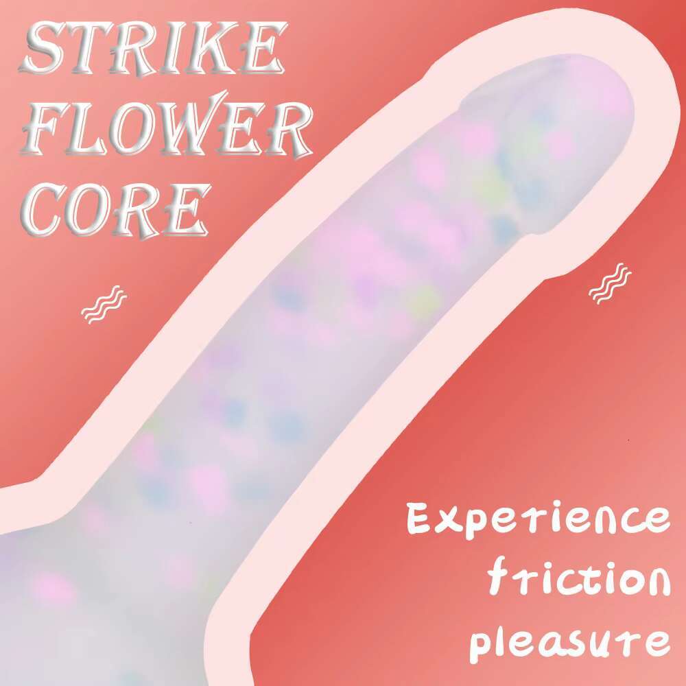 Luminous jelly colorful particles silicone soft simulation dildo anal plug G-spot stimulation female masturbator sex toys