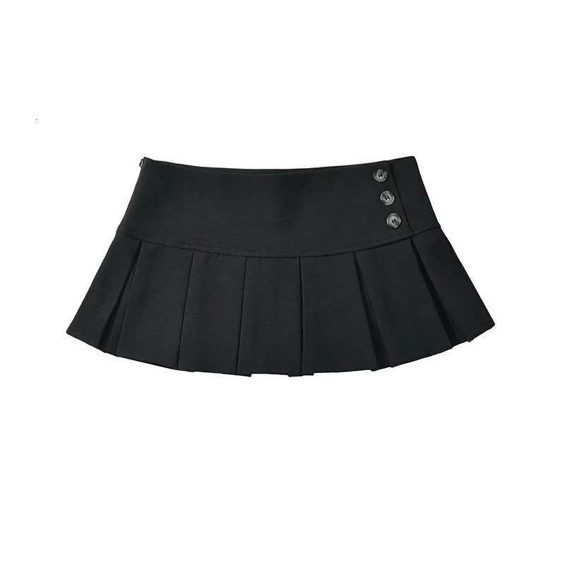YENKYE American Retro Pleated Mini Skirt Women Sexy Low Waist Summer Skirts Cool Y2K saia 250207