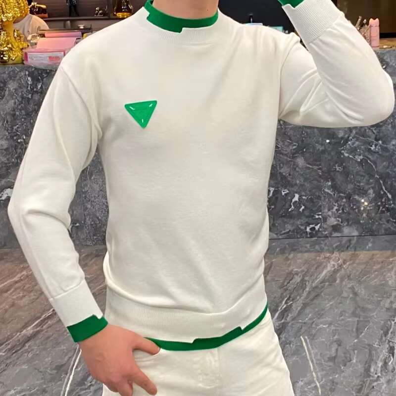 Autumn Winter Casual Men's Sweater Long Sleeve Slim Pullovers Fashion Contrast Crew Neck Knitted Pullover Men Clothing