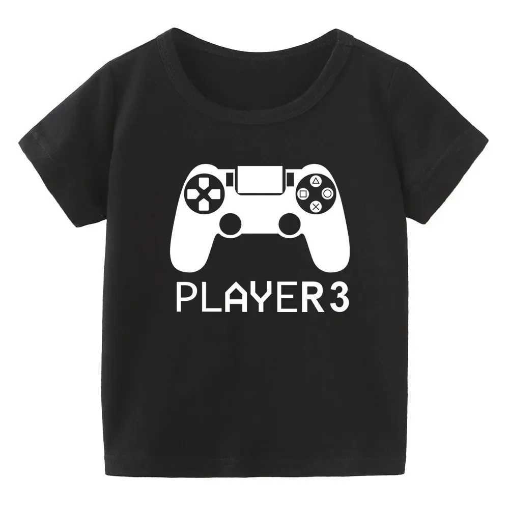 Player 1/2/3 Funny Father Son Family Look Tshirt Summer Short Sleeve T-Shirt for Daddy Baby Bodysuit Family Matching Clothes W250207