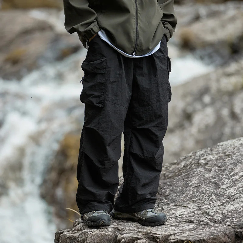 ARENS Parachute Cargo Pants Men Oversize Outdoor Casual Trousers Male Waterproof Pants Man Japanese Streetwear Hip Hop 250206