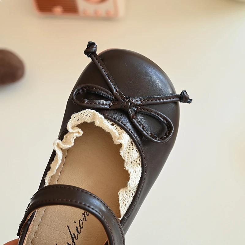 Mary Shoes Kid Leather Shoes Spring Cute Princess Shoes Soft Sole Baby Single Sweet Girl Kids 250206