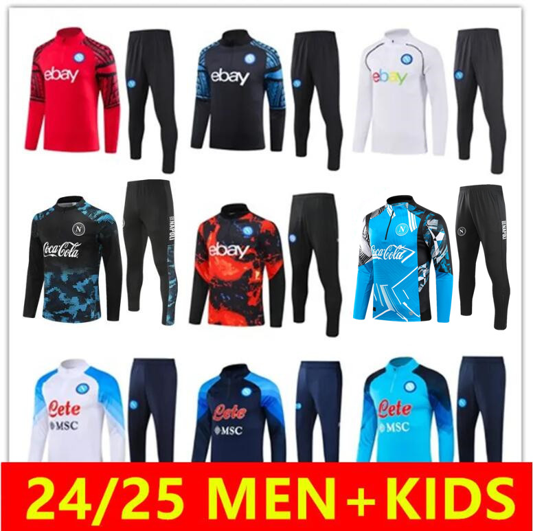 2023 2024 2025 Napoli Football tracksuit Pre Match jacket KVARATSKHELIA McTominay 24/25 SSC Naples jogging LUKAKU Soccer training suit Men Kids Futbol chandal