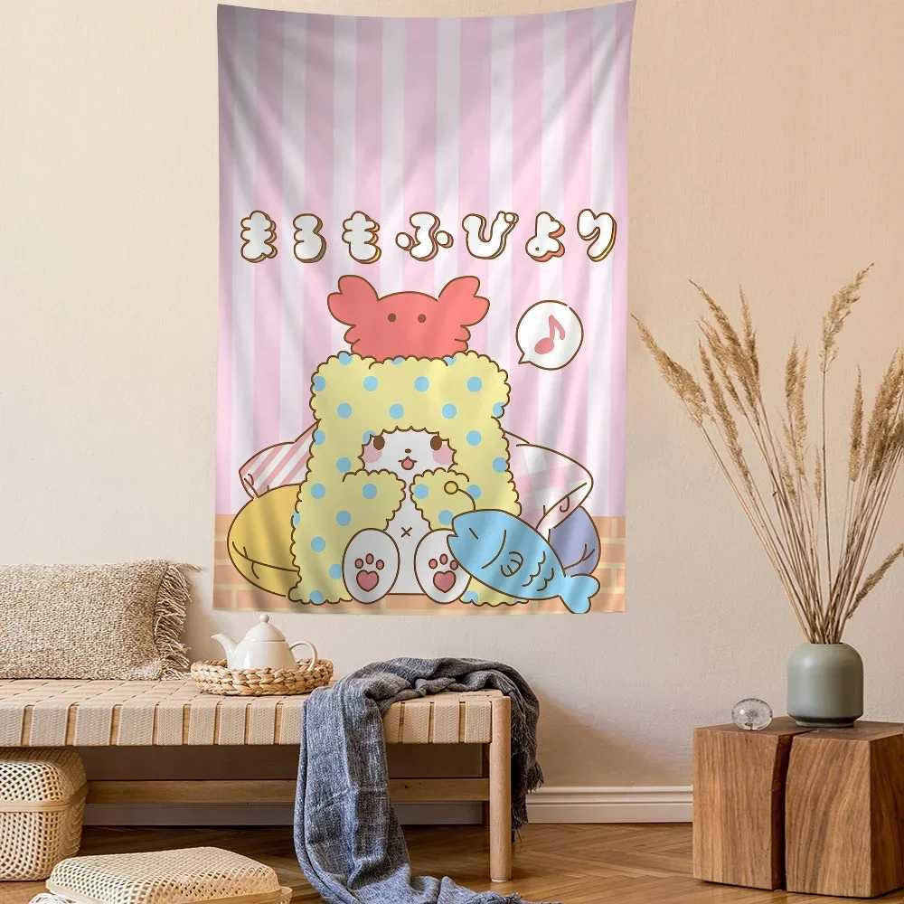 Cute Cartoon Marumofubiyori Cartoon Tapestry for Living Room Home Dorm Decor INS Home DecorC250205