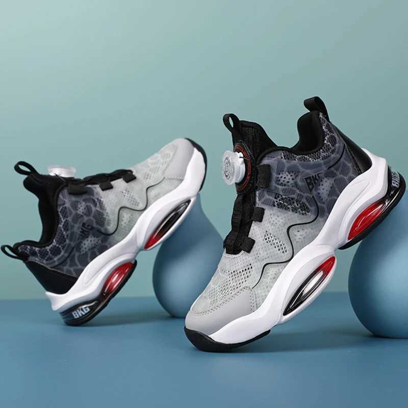 Childrens Running Shoes Fashionable Anti Slip Rotating Buckle Sports Shoes Summer New Breathable Outdoor Casual Shoes for Kids W250207