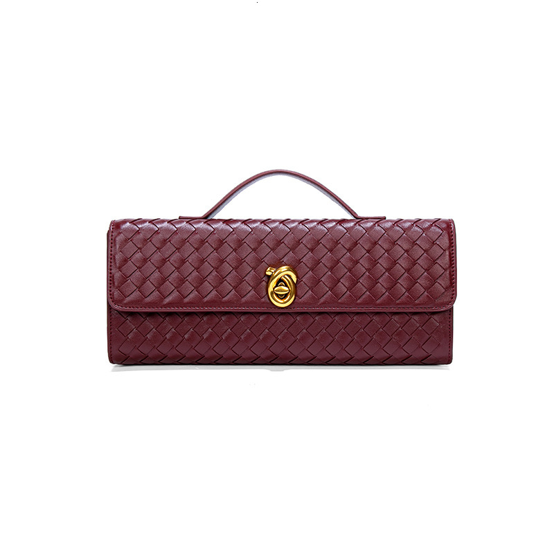 New Woven Bag Single Shoulder Crossbody Baguette Bag Niche Premium Horizontal Handheld Dinner Bag Organ Bag for Women