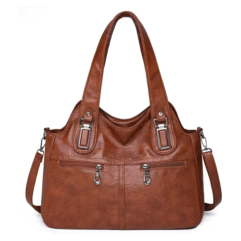 PU Top-Handle Zipper Women's On Sale 2024 High Quality Solid Shoulder Bags Sewing Thread Saddle Handbag Bolso PU Cartoon
