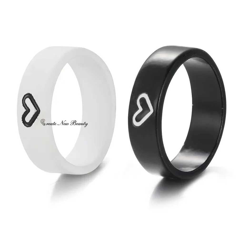 2PC Love Match Anniversary Couple Items Rings Fashion Women Valentines Day Engagement Fashion Jewelry Romantic Gifts W250207