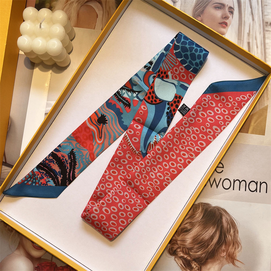 Fashionable Long Summer New Style Pink Girls Silk Scarf Tie Bag Ribbon Headband Womens Hair Tie Short Hair Decoration 888888