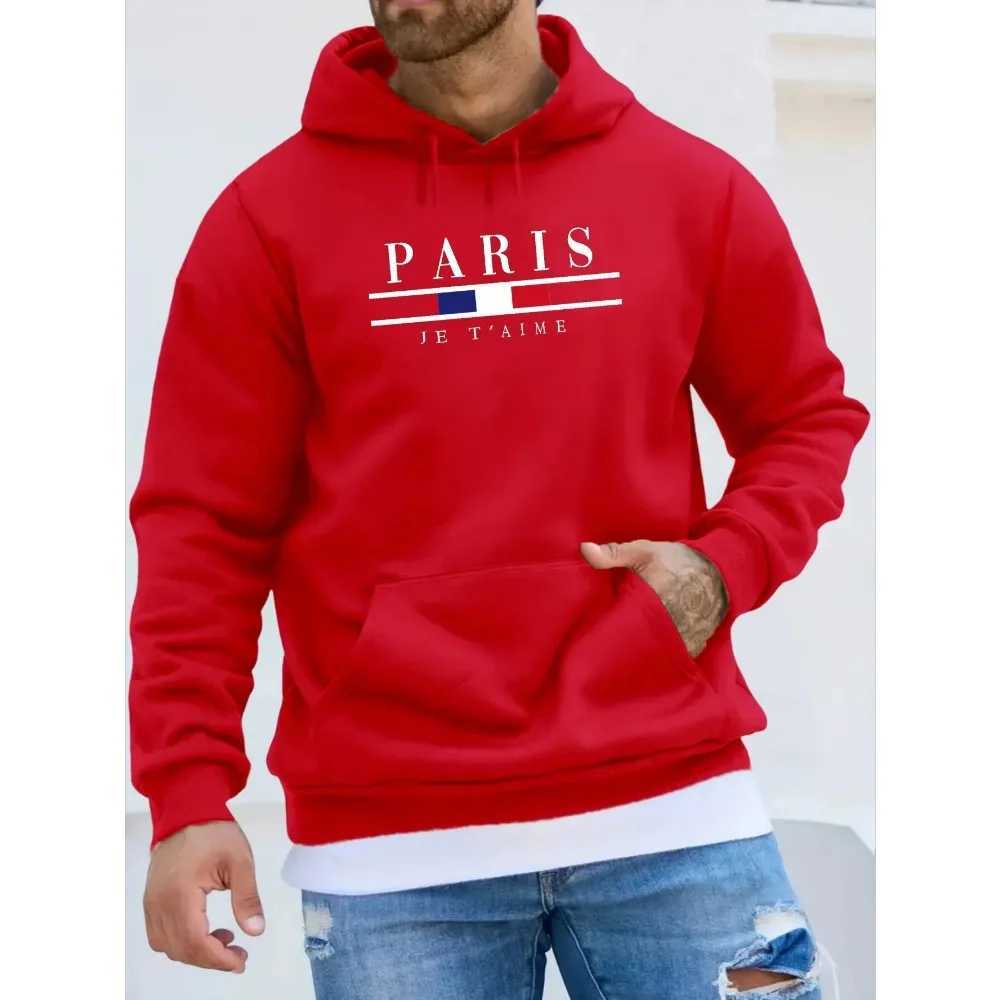 Paris Print Hoodies Mens Womens Fleece Casual Sweatshirts Harajuku Loose Long Sleeve Pullover Hip Hop Streetwear Gothic Hoodie W250207