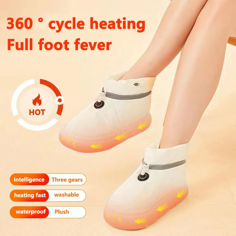 Heated Slippers Men women Non-SlipHeating Thermal shoes with 5000mAhRechargeable Battery keep Feet warmfor Wwomen office Home 250120