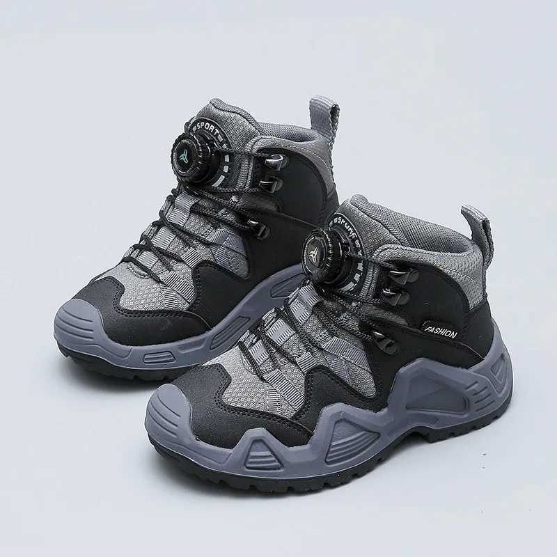 Children Outdoor Tactical Boots Kids Camping Combat Training Quick release Breathable Hiking Shoes W250207