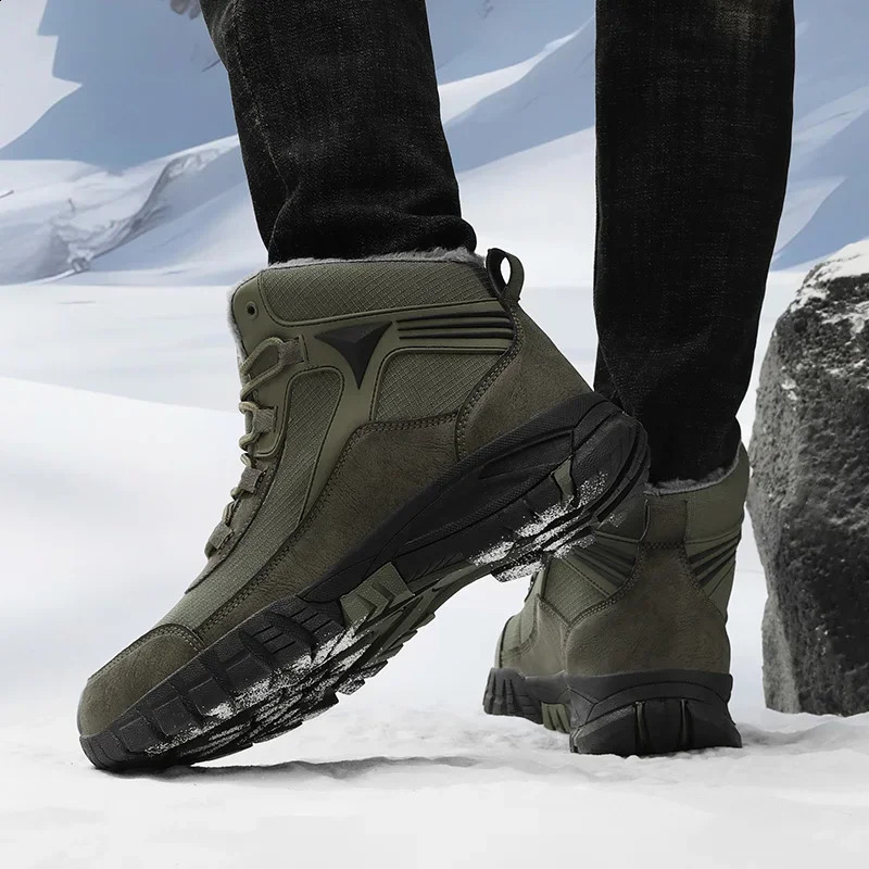 Mens Outdoor Hiking Boots Add Cotton Warm Wear Resistant Fashion Casuals Sports Shoes Plush Comfortable Walking Shoes for Woman 250120