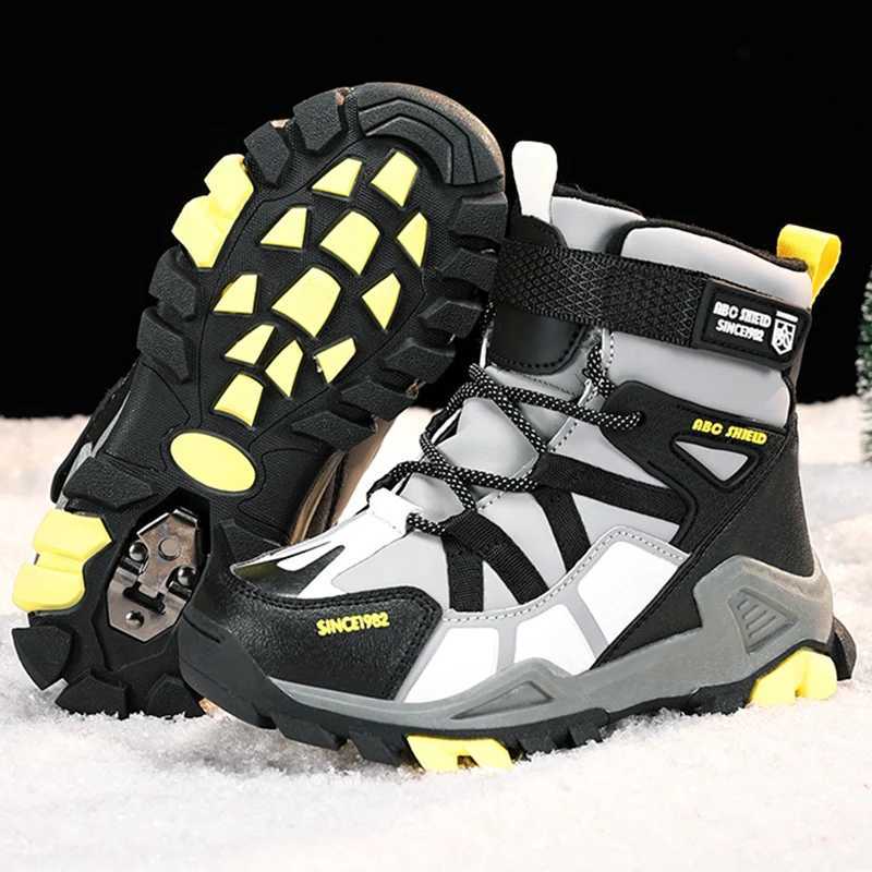 Hot Selling Childrens Boots Thick Soles 2025 Wear-resistant Waterproof Casual Shoes Winter Warm Comfortable Walking Shoes Kdis W250207
