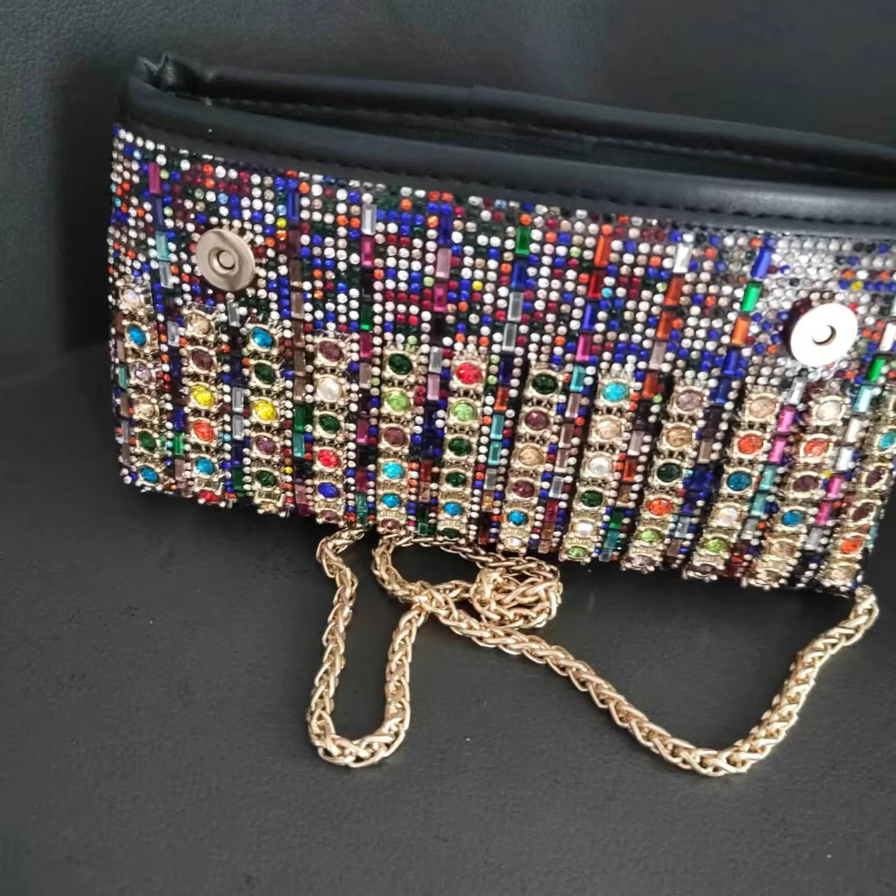 2025 Glitter Rhie Envelope Handbag Chain Purse Party Bags For Women