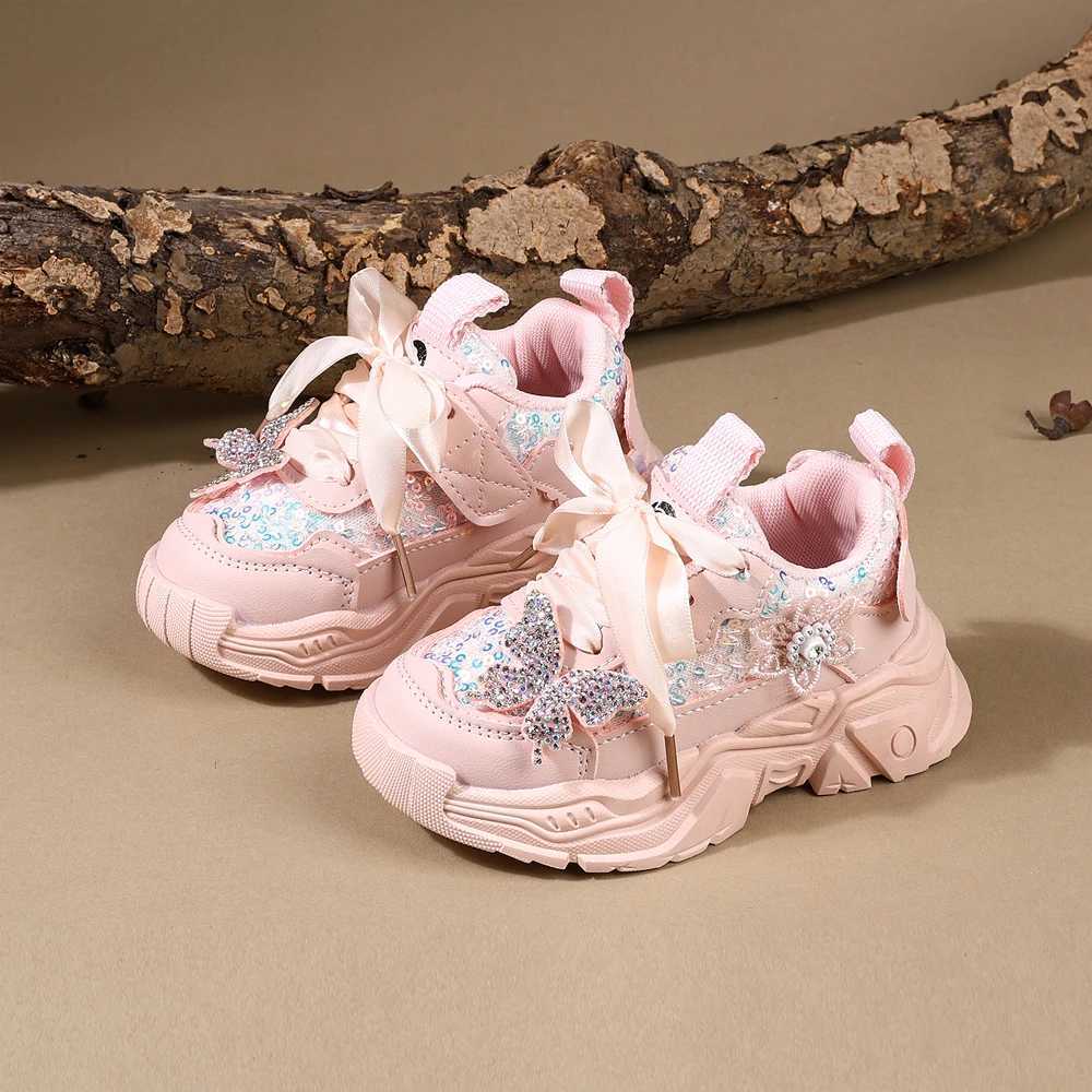 Children Shoes 2025 New Spring Toddler Girls Sport Shoes Bling Soft Sole Breathable Outdoor Tennis Fashion Kids SneakersXJ250207