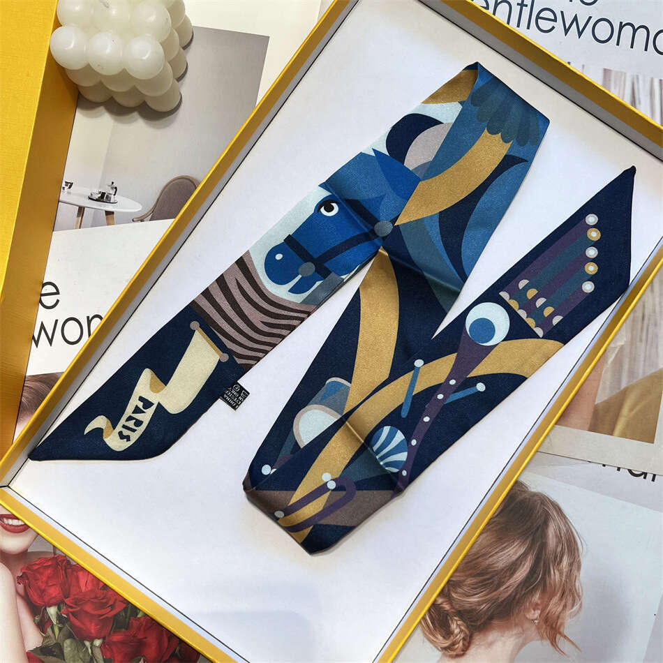 2024 live streaming new high-end women's long and versatile scarves, hairbands, waistbands, tied bags, decorative handles