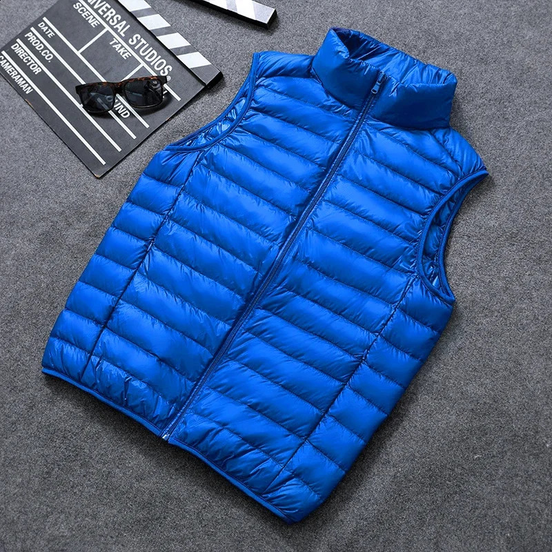 Men Spring Down Vest Jackets Mens Lightweight WaterResistant Packable Puffer Sleeveless Coats Big Size 5xl 6xl 250109