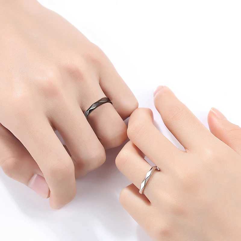 1Pair New Simple Geometric Couple Ring Rhombus Wedding Ring Couple Engagement Jewelry Party Gift W250207