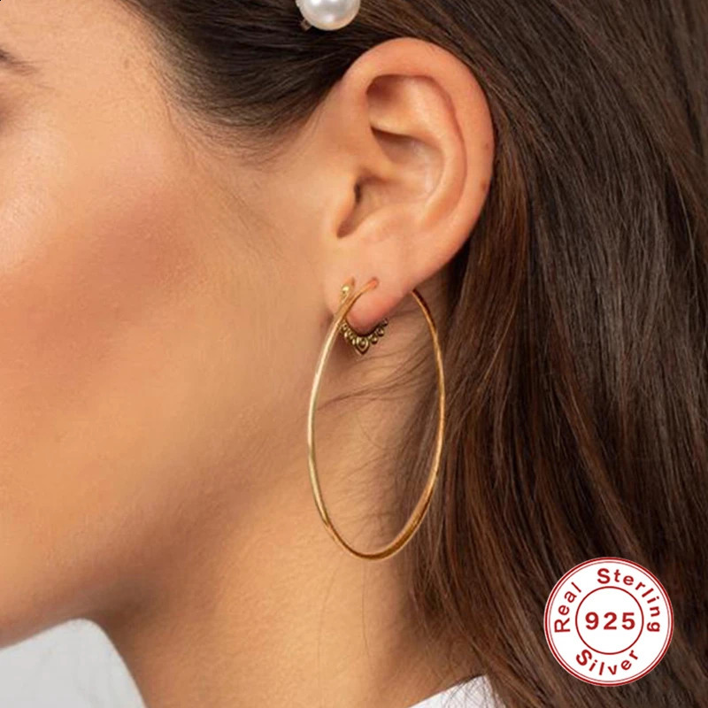 ROXI Minimalism Thin Round Hoop Earrings For Women 925 Sterling Silver Earrings Jewelry Big Hoop Pendientes Plata 925 Earring 250207