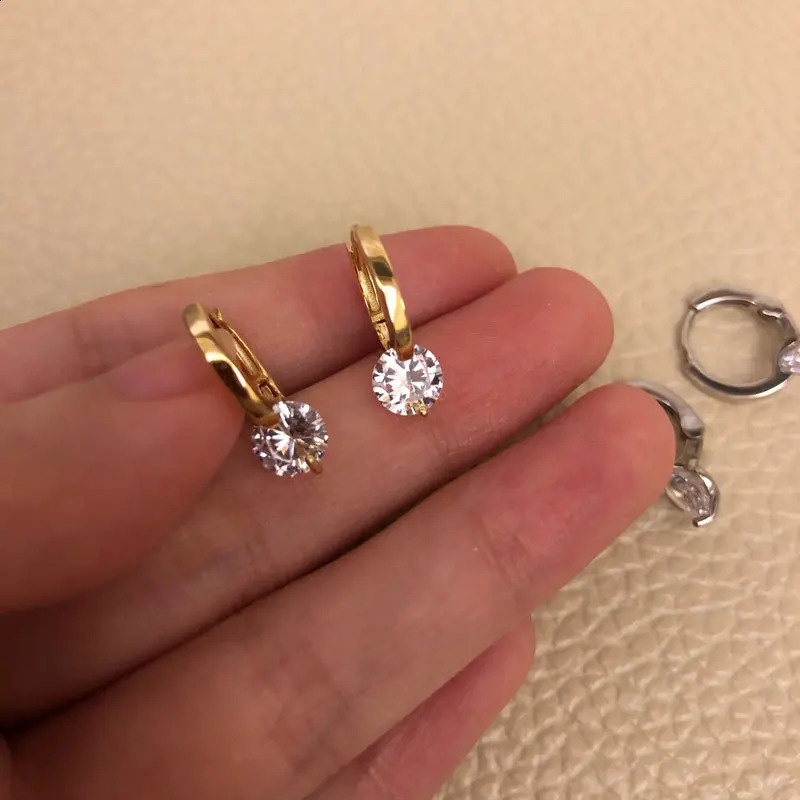 Solon 1ct D Earrings for Women Diamond Sterling Silver Earrings 925 Pendant earrings for Girls 14k gold plated 250207