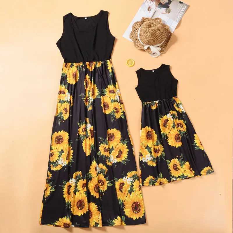 Sleeveless Long Dress For Mother And Daughter Party Wedding Clothes Family Matching Outfits Summer Beach Mother Kids Girls Dress W250207