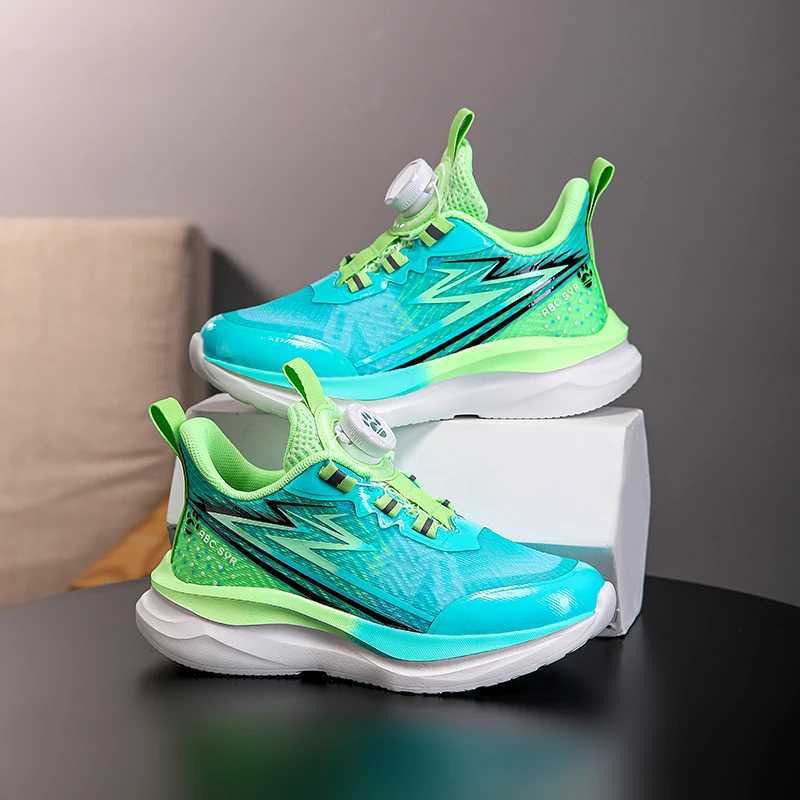 Childrens Trend Rotate Button Air Sport Casual Sneaker Kids Sports Shoes for Boy and Girl Wear-Resistant W250207