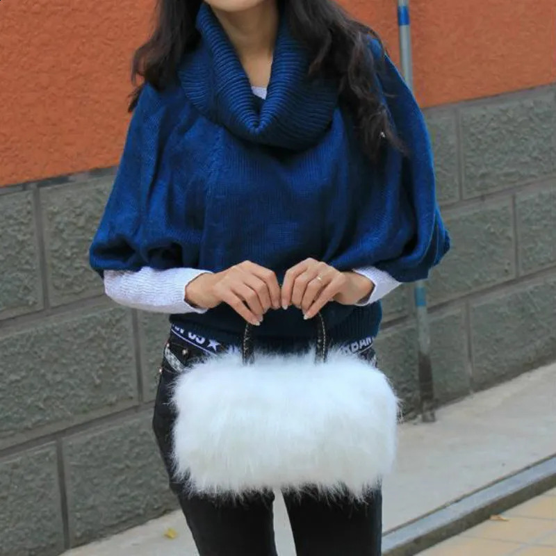 Fashion Warm Faux Rabbit Fur Women Handbag ner Shoulder Bags y Plush Female Crossbody Bag Lady Small Purse Winter 250206