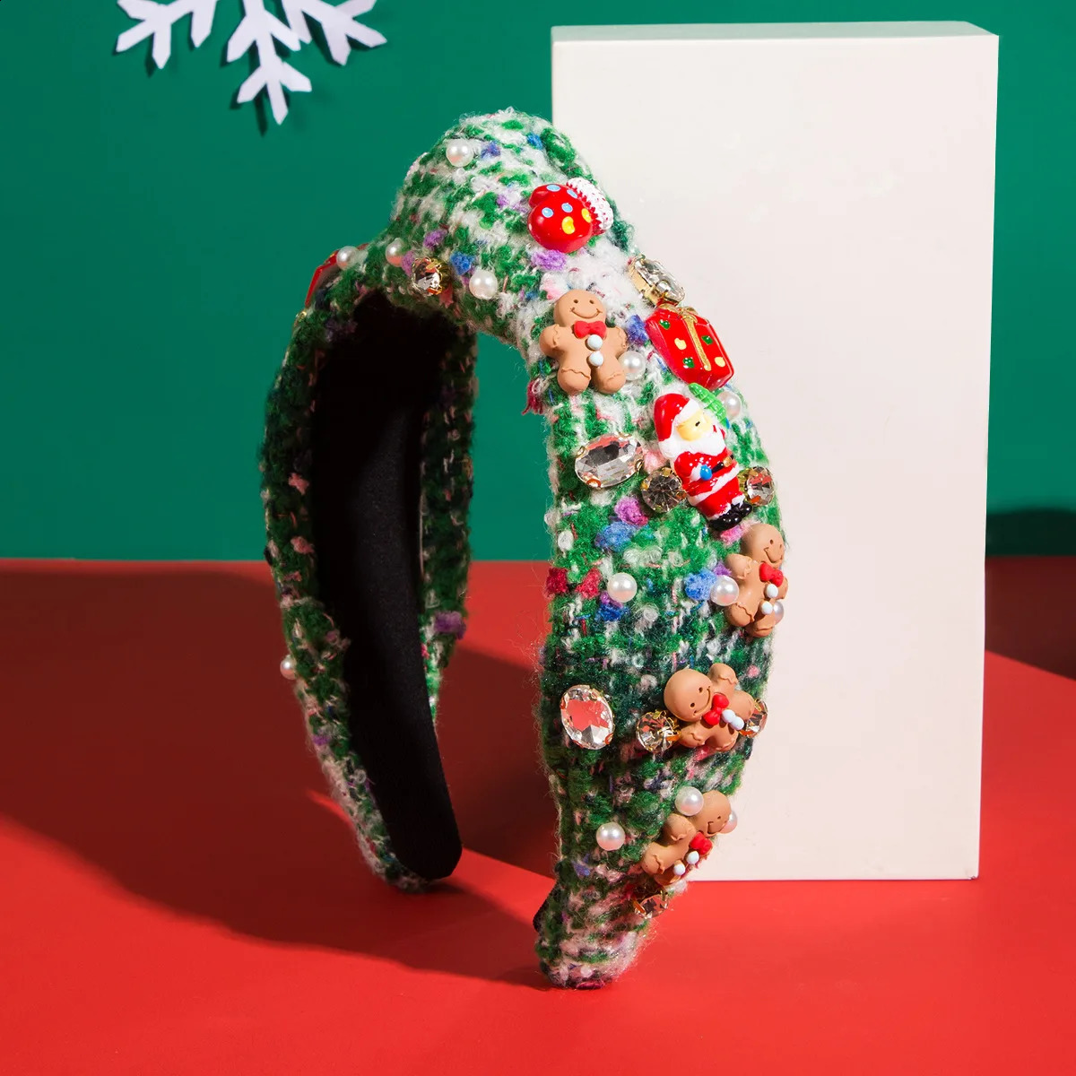 in Europe and America Christmas Gingerbread Man Headband Trend Santa Claus Knotted Hair Accessories 250207
