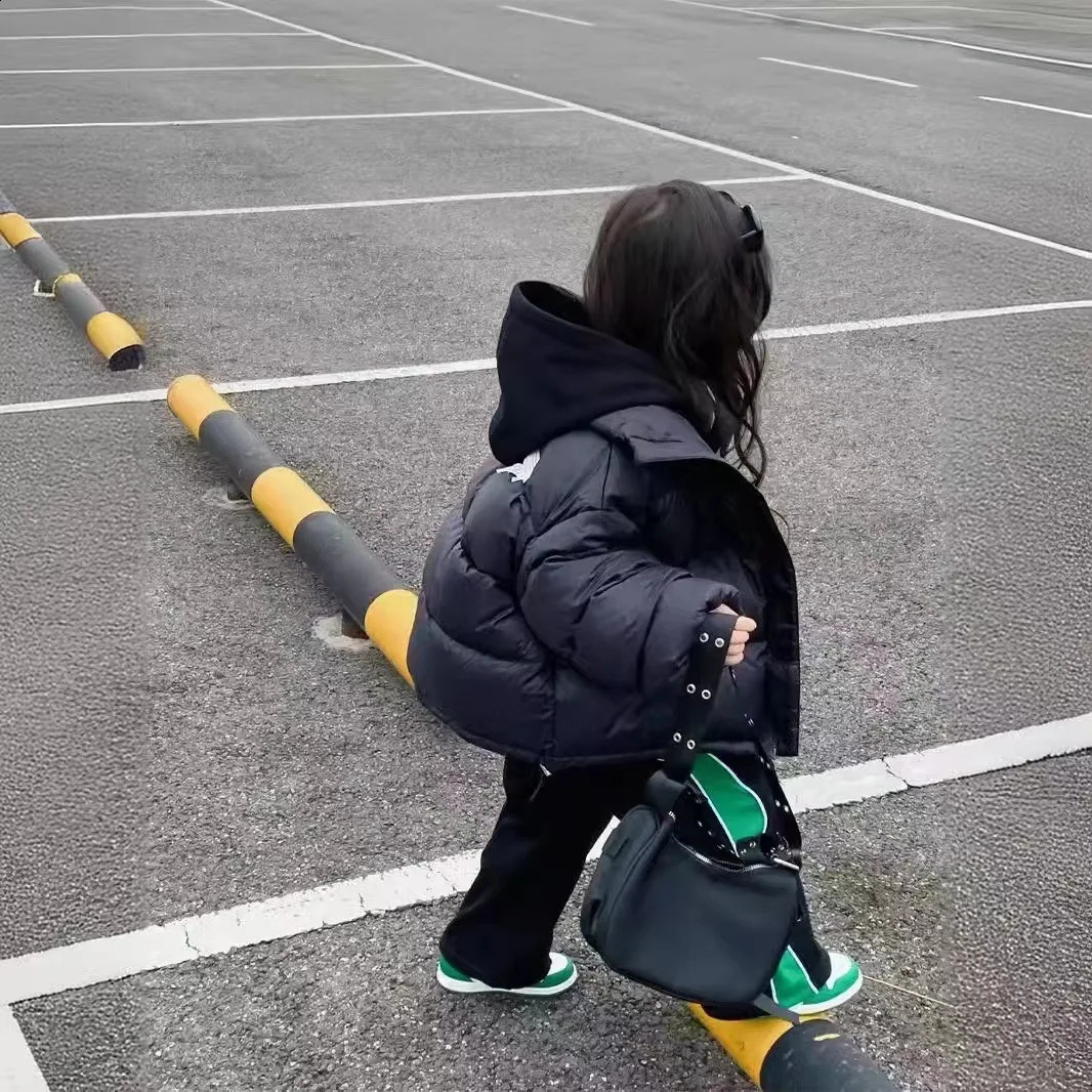 Boys Girls Casual Down Coats Children Winter Warm Jackets Kids Fashion Stand Collar Outerwear Baby Thicken Solid Color Clothes 250206