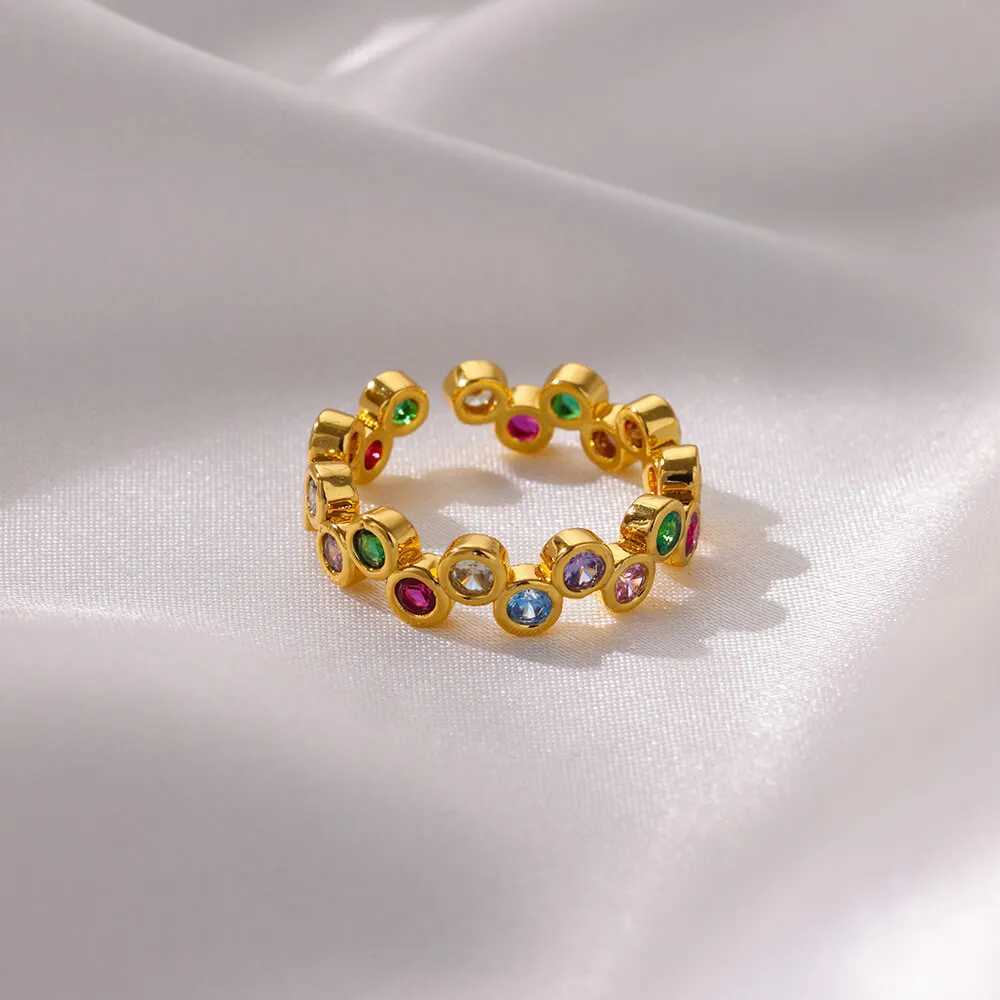 Pinky Zircon Ring for Women Stainless Steel Gold Color Ring 2025 Trend Couple Waterproof Aesthetic Wedding y2k Jewelry rings W250207
