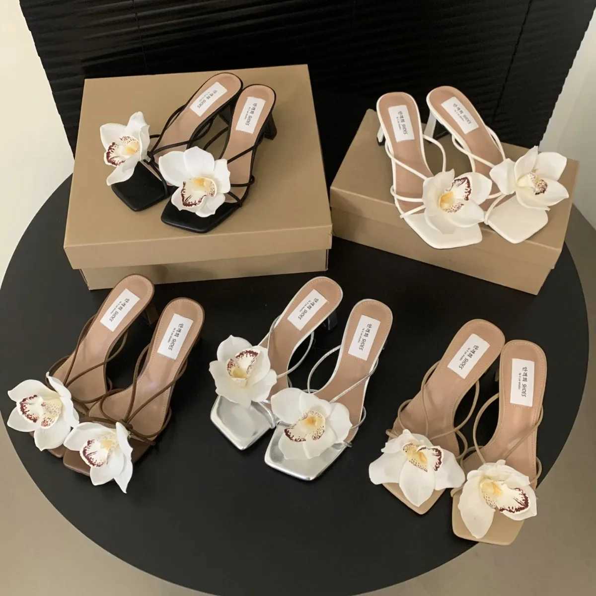 Womens Rubber Low Slippers Heels 2024 Y250207