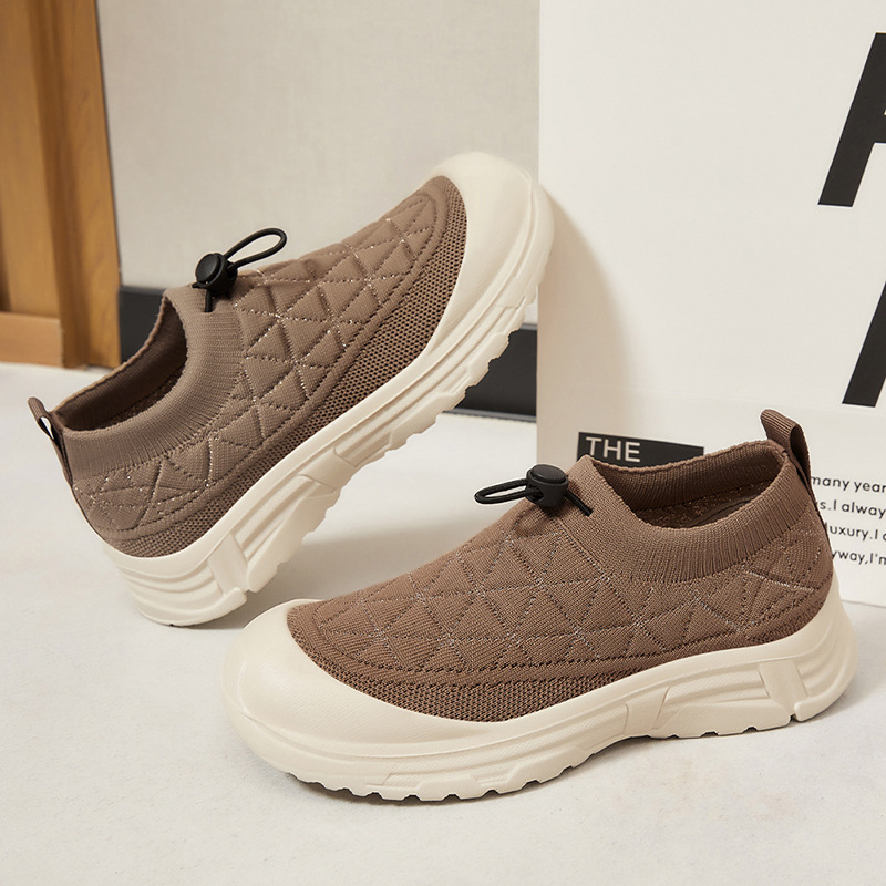 Women Casual Shoes Thick Sole Anti-slip Simple Style Versatile Running Driving Triple Black Khaki Purple Free shipping