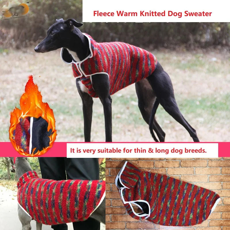 Warm Pet Dog Sweater Winter Soft Fleece Pet Jackets for Whippet Greyhound Suit Sports Dog Clothes 250206