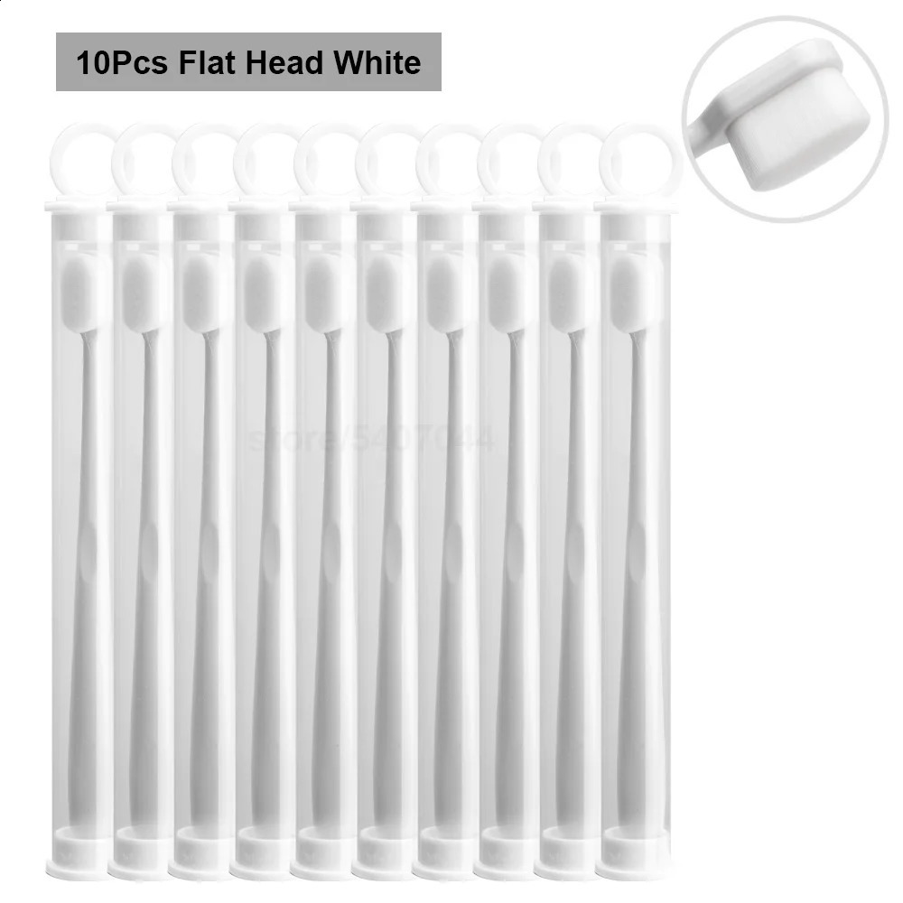 Ultra-thin Toothbrushes Wave Nano Million Bristles Micro Soft Tooth Brush With Holder Portable Oral Care Eco Product Kit 10pcs 250206