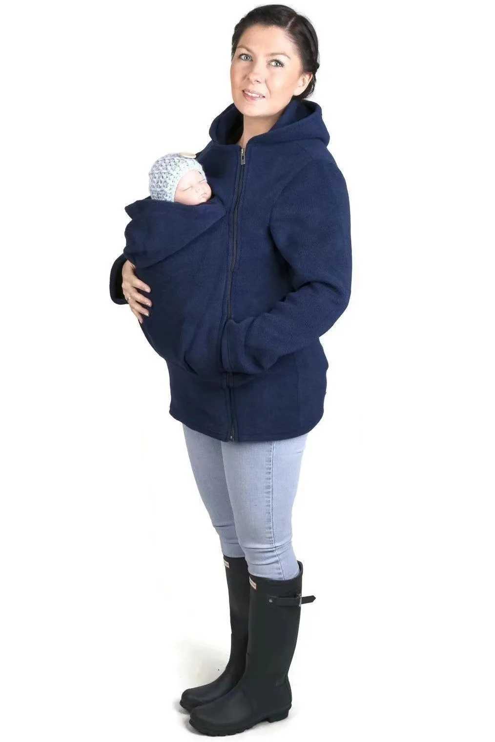 Maternity Warm in Winter Kangaroo Hoodie Coat for Mom Daddy Baby Wearing Sweatshirt Hooded Coat Jacket for Baby Carriers W250207