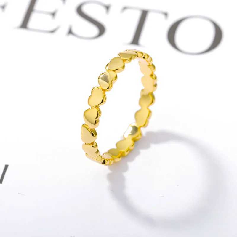 Cute Simple Heart Rings for Women Men Stainless Steel Gold Color Love Finger Rings Couple Wedding Jewelry Christmas Gift W250207