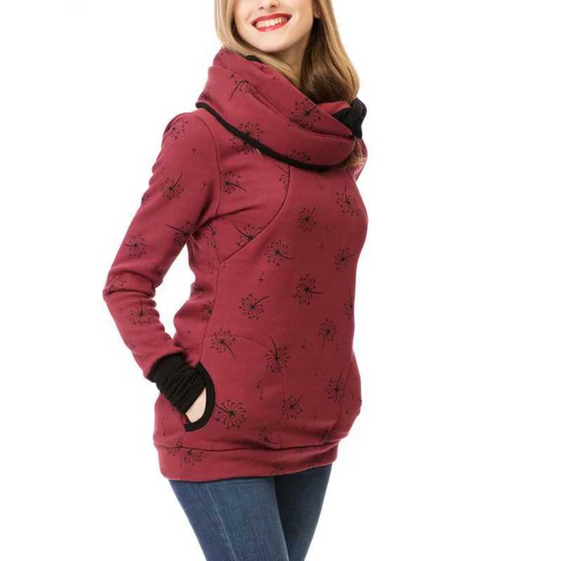 Maternity Nursing Hoodie Sweatshirt Winter Autumn Pregnancy Clothes Pregnant Women Breastfeeding Sweater Shirts T Shirt Top W250207