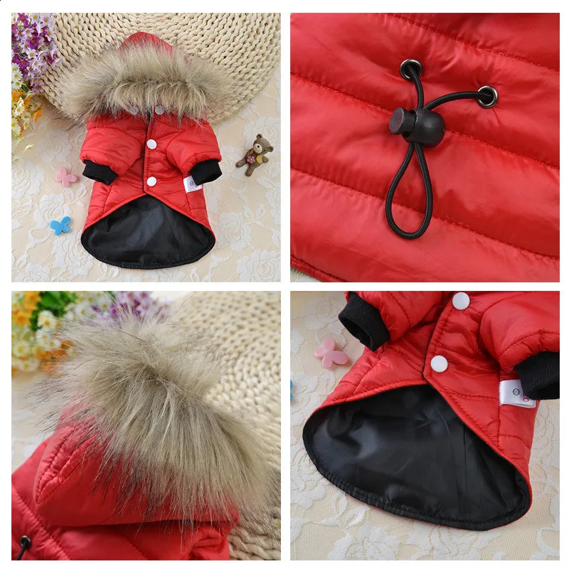 Dog Coat Small Dog Jacket Windproof Warm Padded Down Hoodie Snowsuit Fashion Winter Dog Clothes for Cat Puppy Chihuahua Yorkie 250206