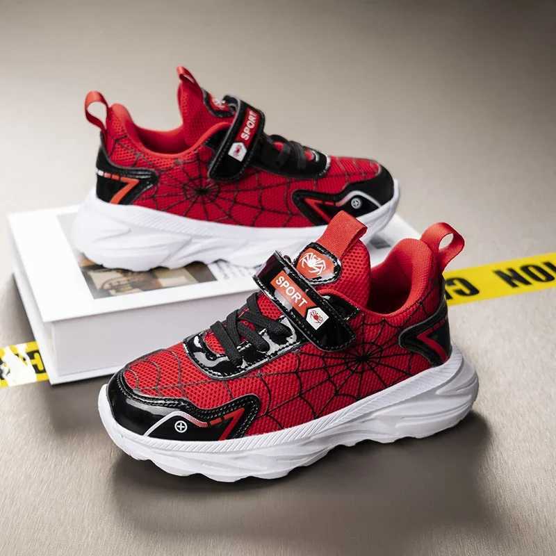 Brand Kids Trendy Spider Sneakers Boys Lightweight Sport Footwear Outdoor Breathable Tennis Shoes Non-slip Running Shoes W250207